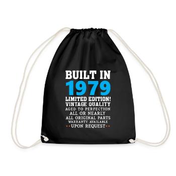 Built in 1979 - Drawstring Bag - black - Front