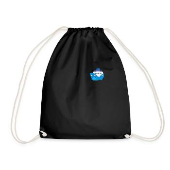 Kawaii Cruise Ship Pocket - Drawstring Bag - black - Front