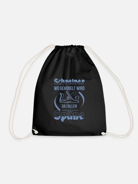 Schreiner Herren TShirt Wo gehobelt wird - Turnbeutel - Schwarz