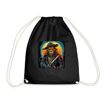 Undead Alien Pirate Captain Grunge - Drawstring Bag - black - Front