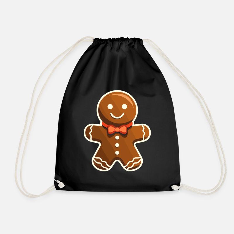 Süße Weihnachtsfreude Lebkuchenmann Keks Lebkuchen - Turnbeutel - Schwarz