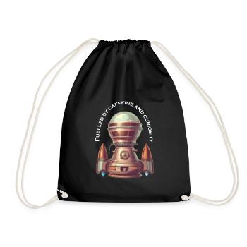 Fueld by coffee Rocket Coffee Machine - Drawstring Bag - black - Front