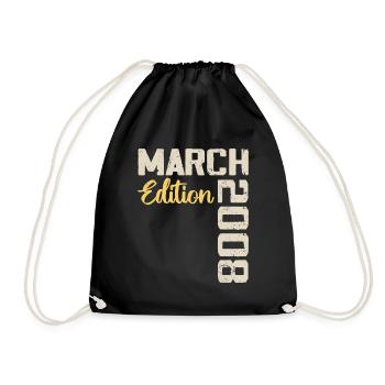 March 2008 Birthday Gift March 2008 - Drawstring Bag - black - Front