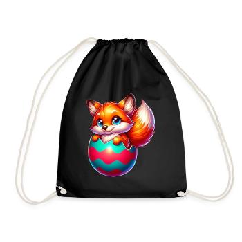 Éclosion d’un renard roux à partir d’un œuf de Pâques - Sac de sport léger - noir - Devant