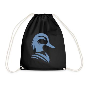 Minimalist Duck Silhouette Portrait - Drawstring Bag - black - Front