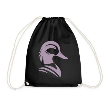 Minimalist Duck Silhouette Portrait - Drawstring Bag - black - Front