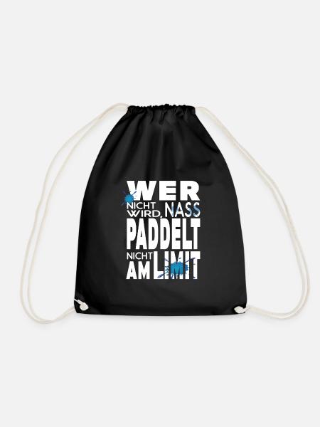 Stand Up Paddling Kanu SUP Kajak lustiger Spruch - Turnbeutel - Schwarz
