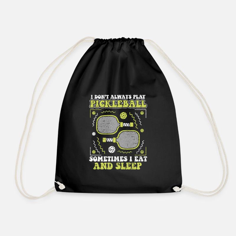 Pickleball Pickleballer Sport - Drawstring Bag - black