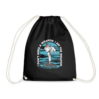 Karate Karatekämpfer Kampfkunst - Turnbeutel - Schwarz - Vorne