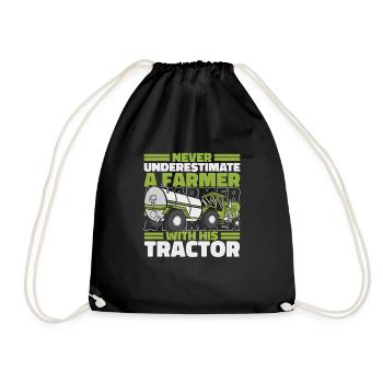 Farmer Agriculture Farmers Farmer - Drawstring Bag - black - Front