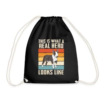 Chien Pitbull - Sac de sport léger - noir - Devant