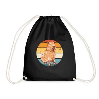 Capybara Rongeur Animal - Sac de sport léger - noir - Devant