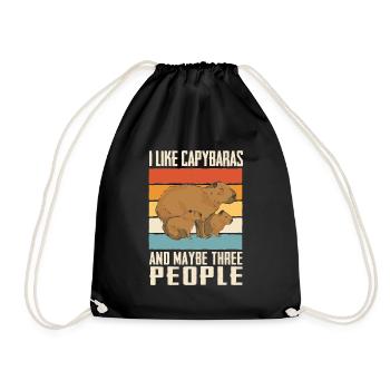 Capybara Rongeur Animal - Sac de sport léger - noir - Devant