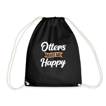 Otter Sea Otter - Drawstring Bag - black - Front