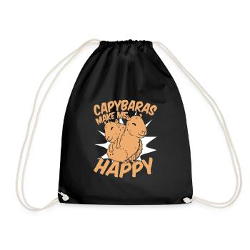 Capybara Rongeur Animal - Sac de sport léger - noir - Devant