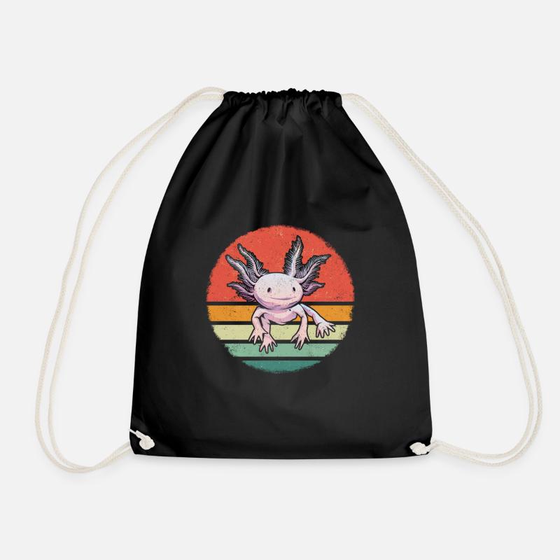 Axolotl Fisch - Turnbeutel - Schwarz