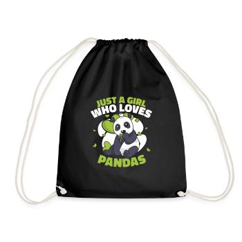 Panda Bear Panda Animal Pandas - Drawstring Bag - black - Front