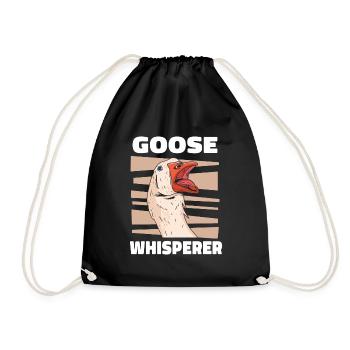 Goose Animal Bird Geese - Drawstring Bag - black - Front