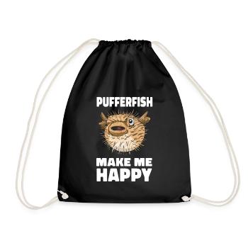 Poisson-globe Poisson-globe Poisson océan Animal - Sac de sport léger - noir - Devant