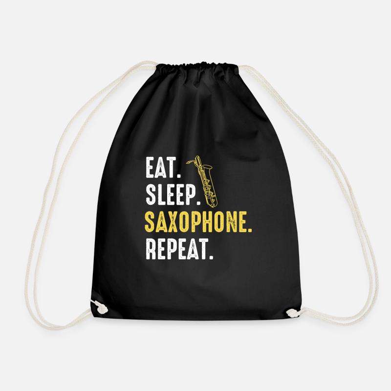 Saxophone Saxophone - Drawstring Bag - black