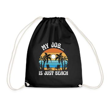 Mein Job ist nur Strand - Mon travail n’est que plage - Sac de sport léger - noir - Devant