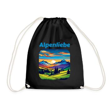 Love of the Alps II - Drawstring Bag - black - Front