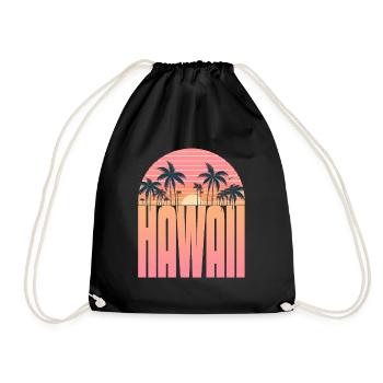Tropical Sunset Serenity: the Aloha Spirit, Hawaii - Drawstring Bag - black - Front