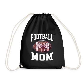 American Football Mom Geschenk - Turnbeutel - Schwarz - Vorne