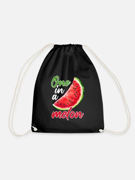 One In A Melon Lustige Melone Sommer - Turnbeutel - Schwarz