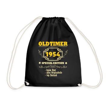 1954 Vintage Car 70th Birthday Gift Vintage 1954 - Drawstring Bag - black - Front
