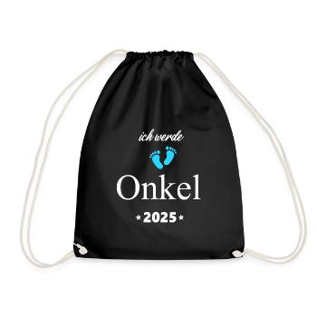 I Will Be Uncle 2025 Pregnancy Announcement - Drawstring Bag - black - Front