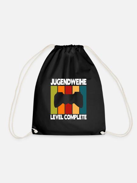 Jugendweihe Level Complete - Turnbeutel - Schwarz