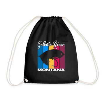 Gallatin River Montana Pêche à la mouche - Sac de sport léger - noir - Devant