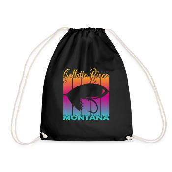 Gallatin River Montana Pêche à la mouche - Sac de sport léger - noir - Devant