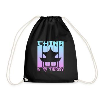 China is my therapy - Drawstring Bag - black - Front