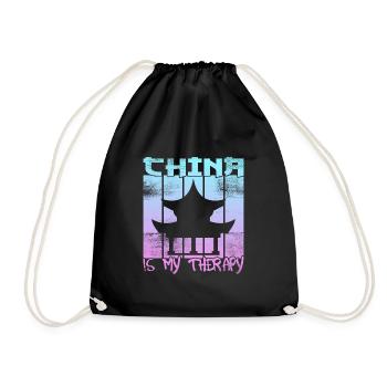 China is my therapy - Drawstring Bag - black - Front