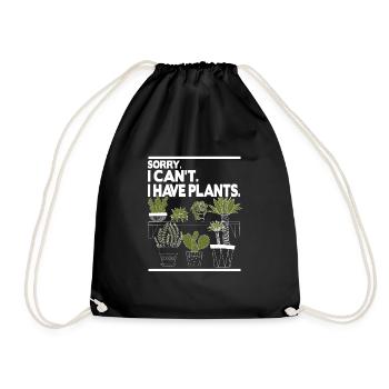 Sorry I Can't I have Plants - Drawstring Bag - black - Front