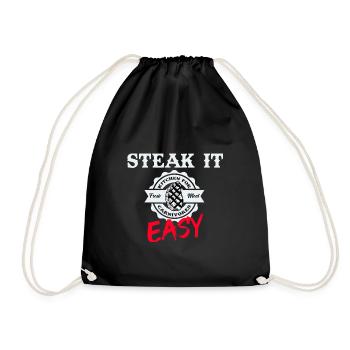Steak Es Simple Gift - Drawstring Bag - black - Front