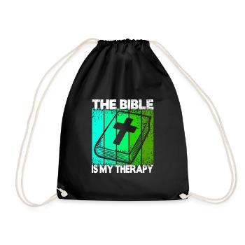 The Bible Is My Therapy - Drawstring Bag - black - Front