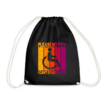 Vintage Wheelchair User Wheelchair - Drawstring Bag - black - Front