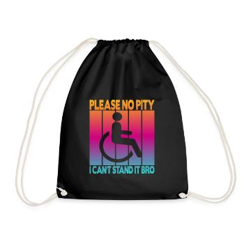 Vintage Wheelchair User Wheelchair - Drawstring Bag - black - Front