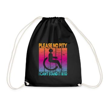 Vintage Wheelchair User Wheelchair - Drawstring Bag - black - Front