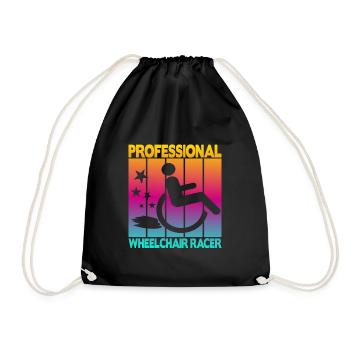 Professional Wheelchair Racer - Drawstring Bag - black - Front