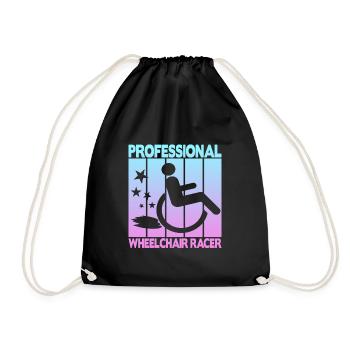 Professional Wheelchair Racer - Drawstring Bag - black - Front