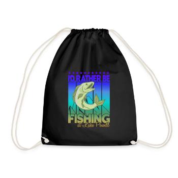 I'd rather fish at Lake Powell - Drawstring Bag - black - Front