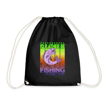I'd rather fish at Lake Powell - Drawstring Bag - black - Front