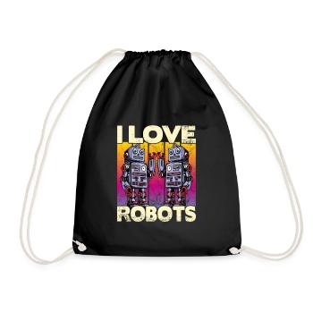 I love Robots - Drawstring Bag - black - Front