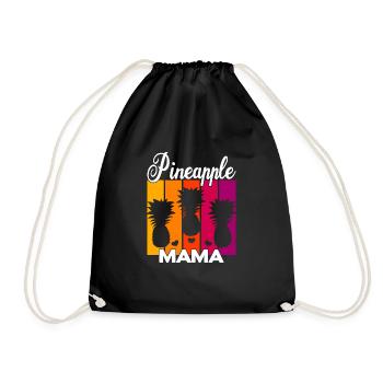 Vintage Pineapple Mama Sunset - Drawstring Bag - black - Front