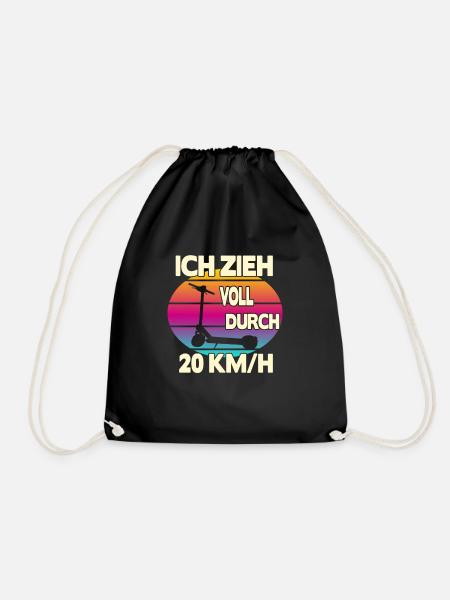 Ich zieh voll durch 20 km/h EScooter - Turnbeutel - Schwarz