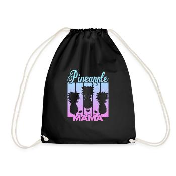 Vintage Pineapple Mama Sunset - Drawstring Bag - black - Front
